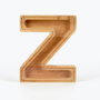 Aberto Design HAKUMZ Alcancía Decorativa de Madera y Plexiglás Marrón y Blanco